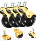 Four Piece Heavy Duty Furniture Caster Wheels With Smooth Gliding Bearings Built For Office Chairs Sofas And House Cabinets, 92x50mm size.