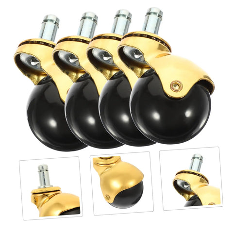 Four Piece Heavy Duty Furniture Caster Wheels With Smooth Gliding Bearings Built For Office Chairs Sofas And House Cabinets, 92x50mm size.