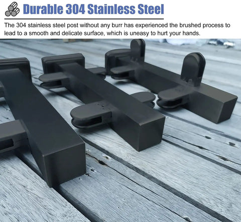 Heavy Duty Floor Standing Glass Railing Posts Built Tough Stainless Steel Handrail System For Stairs And Decks Top Notch Brushed Finish installation details.