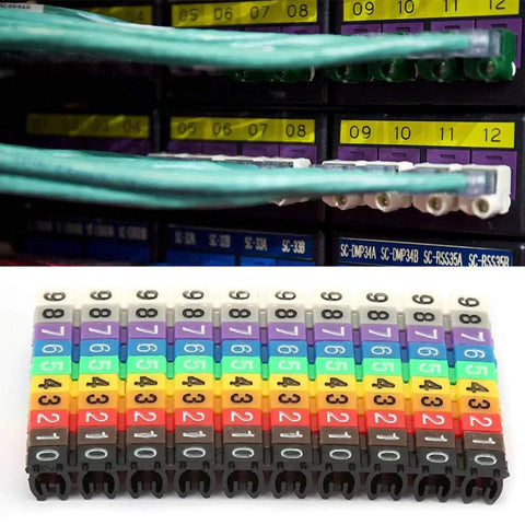 Clip On Wire Markers Set Colorful Cable Number Labels for 2.5mm cables