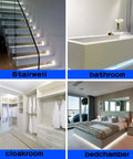 Neon LED Strip Lights 16.4ft 6500K White Flexible Waterproof Silicone used for stairwell, bathroom, cloakroom, and bedroom lighting