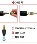 Turbo Pressure Washer Nozzle With 3600 PSI Universal Fit For Gas And Electric Washers One Quarter Inch Quick Connect detail