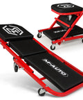 Grab-And-Go Foldable Z Creeper 2-In-1 Car Roller Seat 36 Inch Adjustable Converts From Creeper To Seat With Pin Heavy Duty Steel Frame
