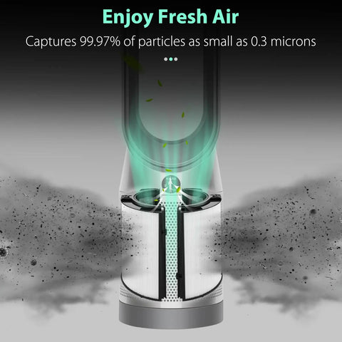 360 Degree Combi 2 In 1 HEPA And Carbon Replacement Filter For Dyson Cleaners Compatible With TP06 TP07 TP09 HP04 HP06 airflow demonstration