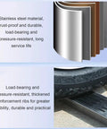 Pro Grade Trench Drain Kit With Removable Channel And Grates For Outdoor Yard Patio Deck Garden Lawn Pathway Drainage System Built To Last And Weatherproof Stainless Steel components showing durability details.