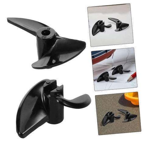Power-Packed 2-Pack CNC Machined RC Boat Propellers For Forward And Reverse Motion Semisubmerged Design High-Performance Electric Boat Props 32mm Diameter Durable Materials, showing black semisubmerged 32mm propellers for RC boats in detail and in use.