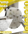 Electric Honey Transfer Pump For High Viscosity Liquids 6 To 10 L Per Minute Flow Gear Pump With CAM Rotor Food Grade Materials Heavy Duty Fast Transfer For Semi Solid Fluids And Syrups, pump head close-up