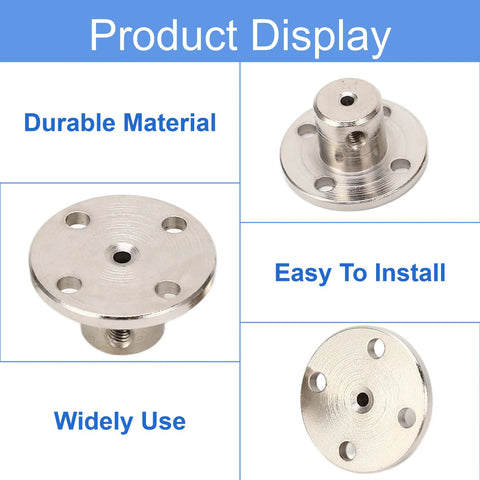 Five 2mm flange coupling connectors, steel, silver, for RC motor shafts