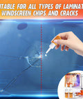 Complete Auto Windshield Repair Kit Featuring UV Curing Lamp And Sturdy Suction Tool No Sweat Cleanup For Chipped Car Glass Using Premium Nano Resin For A Smooth Ride - applying resin to a windshield chip.