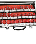 Get Things Done Fast With These Killer 30 Pack Red Mill Router Bits Featuring Rock Solid 8Mm Carbide Shank For Heavy Duty Woodworking Trimming Engraving And Carving in tool case.