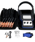 Six Channel Chassis Ear Auto Engine Noise Detector With Sound And Light Sync Pro Level; includes headset, wires, and clips.