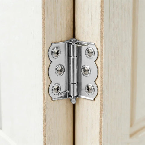 Spring Loaded Stainless Steel Screen Door Hinges Set For Storm Doors, 2 Pack, Screwless Mount, 2.7 X 2.4 Inches, Silver Finish