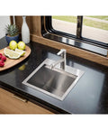 15 Inch Bar Sink With Brushed Nickel Finish, 304 Stainless Steel, 18 Gauge, Single Bowl Workstation Drop-In Wet Bar Prep Sink