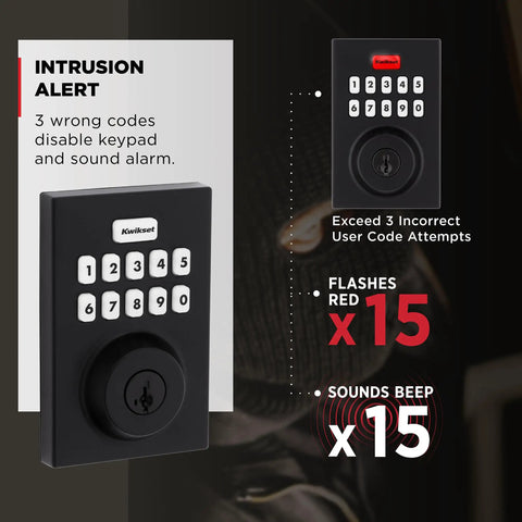 Slick Matte Black Electronic Deadbolt Door Lock With 10 Button Keypad For Zero Fuss Keyless Entry And Hella Secure Auto Locking To Keep Your Home Locked Up Tight Without Breaking A Sweat At All
