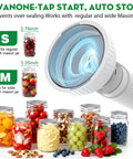 Sizes of compatible mason jars with 3-In-1 Vacuum Sealer for Food Compatible With Vacuum Bags Mason Jars and Wine Bottles Handheld Saver Kit With 14 Reusable Bags 14 Mason Jar Lids and Wine Stopper For Freshness Up To 6x Longer