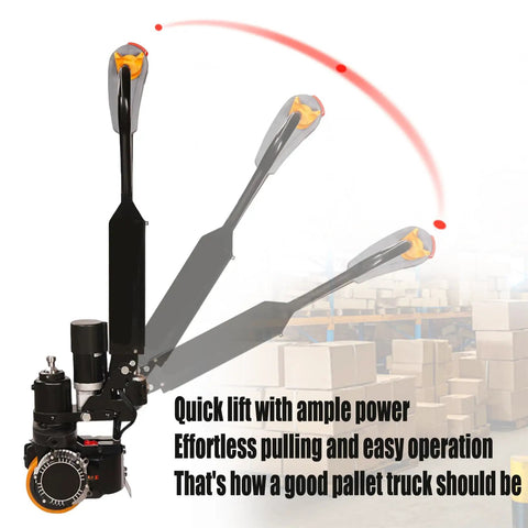 Heavy-Duty Full Electric Pallet Jack With 2 Ton Lift Capacity And Compact Design for efficient loads in logistics.