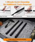 Disassembled Heavy Duty 52 Inch 2 In 1 Hoe And Cultivator Rake for Weeding, three long handles and steel head, in car trunk