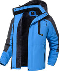 Dope Waterproof Ski Jacket For Winter Weather Windproof Snowboard Coat With Removable Hood And Cuffs, Multiple Pockets, Blue, Large