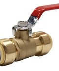 Pack Of 2 1/2 Inch Push Fit Full Port Ball Valves For Hot And Cold Water With Disconnect Clip Quick Tool Free Installation Lead Free Brass