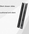 Bulk Thirty Pair Full Extension Ball Bearing Side Mount Cabinet Drawer Slides Featuring No Sweat Install And Silky Smooth Glide For Sweet Kitchen Updates And Quick Diy Projects, black silent drawer slides.