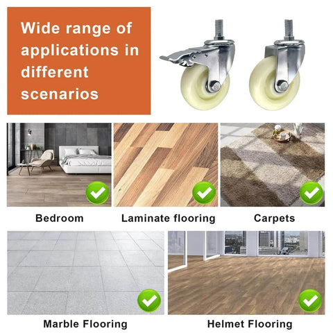 Heavy Duty Caster Wheels With Brakes Industrial Swivel Casters With Threaded Stem for various flooring types