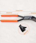 11 Inch Hand Seamer Sheet Metal Tool With 45 Degree Jaws And PVC Handle laying on a white background with measurement annotations