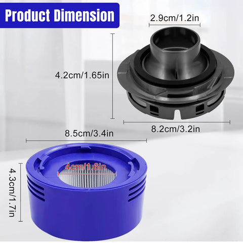 Motor Rear Cover And Rear Filter Kit For V7 And V8 Vacuum Cleaners, product dimension diagram with measurements