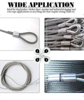 Close-up of 315 Piece Aluminum Crimping Loop Sleeve Ferrule Kit showing wire rope secured with aluminum ferrules, ideal for DIY