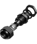 Disassembled black plastic waterproof gland from Value Packed 25 Pack Plastic Waterproof Cable Glands Set For 3.5 To 13 Mm Cables Includes PG7 PG9 PG11 PG13.5 And PG16 Sizes Black Wire Glands Joints And Protectors For Enclosures Electrical Boxes Outdoor Projects