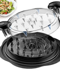 Large Chicken Shredder Tool With Twist, Brush And Fork, visible meat shredder machine with transparent lid and anti-slip base