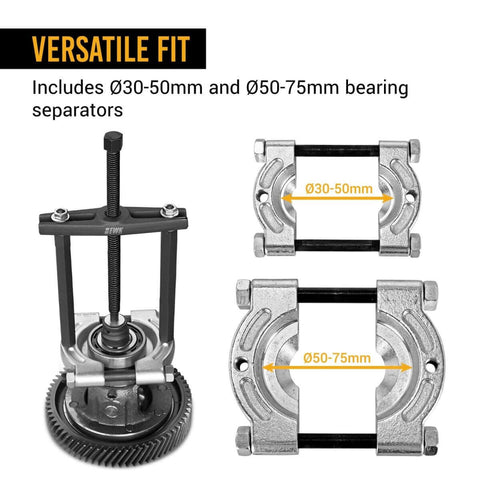 12-Piece 5-Ton Bearing Removal Tool Kit With 30-75mm Splitter And Puller Set, Ø30-50mm and Ø50-75mm bearing separators