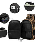 Dope Wild Ant Printed Unisex Backpack With Large Capacity Durable Polyester Daypack showing interior pockets and compartments.