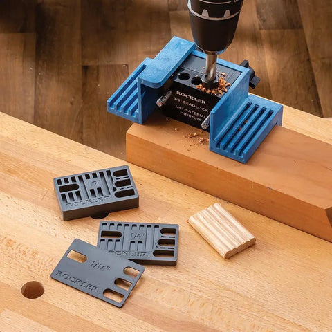 Beadlock Dowel Joinery Spacer Kit With Three Wing Knobs And Washers Adjustable Mortise Centering For Woodworking Jigs on wood.