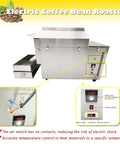 Roller Type Electric Stainless Steel Coffee Roaster, 220V 1PH, Horizontal Drum With 304 Food Grade Liner, 6kW High Power For Even Roasting control panel close-up.