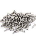Heavy Duty M3 X 12mm Stainless Steel Self Tapping Screws Featuring Cross Pan Head For Banger Tight Hardware Assembly Zero Sweat Handy Fixes Pro Tool Kit Essential Pack Of One Hundred in a scattered arrangement.