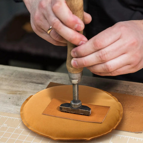 Heavy Duty Suede Leather Sandbag With Fine Grain Sand Fill 10 Inch Round Stamping Cushion Tough As Nails Base For Jewelry Casting And Leather Embossing Your New Favorite Go To Station