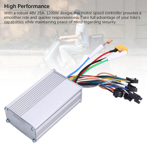 48V 25A 1200W Brushless Motor Speed Controller For Electric Bicycles Scooters ATVs Go Karts Tricycles And Mopeds Delivers Precise Power Management For Smoother Rides On Urban Streets Trails And Off Road Adventures, aluminum controller with wiring