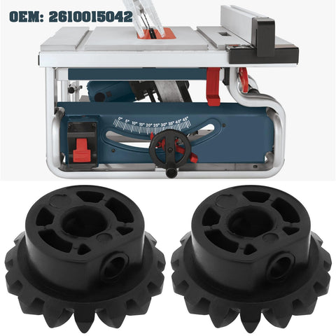 Two Pack Table Saw Bevel Gear 2610015042 Replacement For GTS 10 J And GTS 1031 Saws Durable Black Plastic Construction