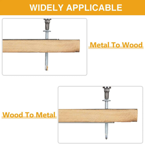 All In One Self Tapping Screws Set For Metal Wood And Plastic 125Pcs showing metal to wood and wood to metal application