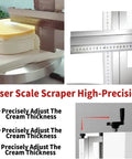 Electric Cake Frosting Machine For 4 To 14 Inch Cakes Automatic Icing Polisher with adjustable laser scale for precise cream thickness.