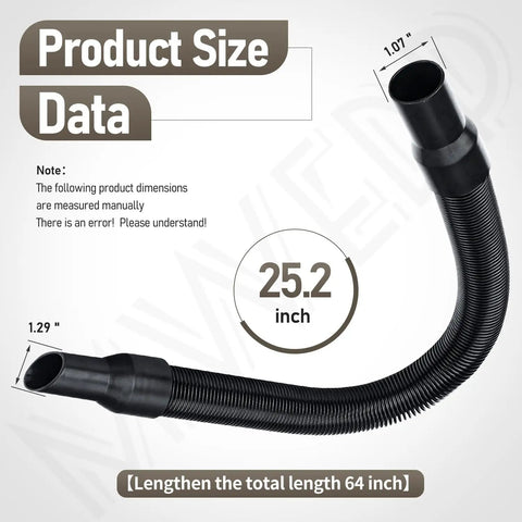 Internal Storage Vacuum Hose For 18V And 28V Cordless Wet Dry Vacuums Replacement Hose 14 37 0105 Compatible Size Chart