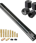 Flag Style Carbon Fiber Short Truck Antenna With Valve Stem Caps Universal Mast For Silverado F150 F250 F350 Avalanche And Other Rigs Black Weatherproof Easy Install Car Accessories
