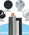 Weatherproof Copper Pipe Insulation Cover for Outdoor HVAC Line Sets 72x10.2 Inches with 600D Oxford, aluminum foil, pearl cotton