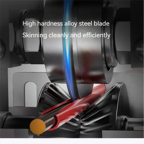 No Fuss Heavy Duty Hand Crank Wire Stripper Machine For Scrap Cables 0.06 To 1 Inch Copper Wire Peeling Tool with steel blade cutting wire.