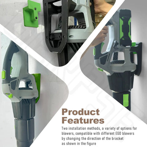 Leaf Blower Wall Mount Bracket With Screws Fits 530 CFM And 615 650 CFM Models Green Durable Mounting Solution For Your Blower No Fuss Install Secure Fit Indoor Or Outdoor Use in various installation angles