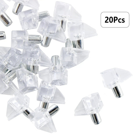 Knockout 5mm Cabinet Shelf Clips, No Sweat Snap Install, Heavy Duty Hold That Stays Put, Clear Pegs for Shelving.