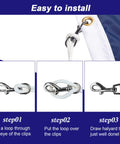 Steps to install Heavy Duty Metal Swivel Flag Snaps With Kickass Swivel Eyelets For Max 5/16 Inch Rope, Sweet Polished Look.