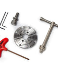 Pro-Tek G3 Wood Lathe Chuck Set With 2 Inch Pro-Tek Jaws, Woodworm Screw, Deluxe Tools, Nickel Plated For Rust Resistance