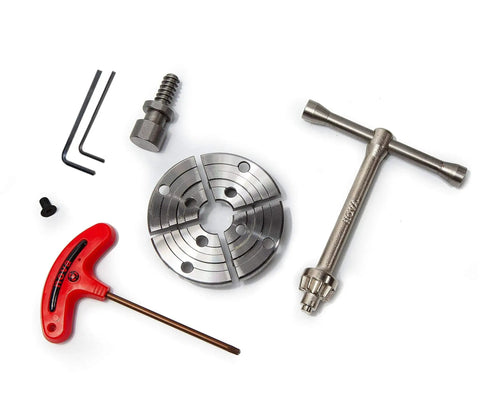 Pro-Tek G3 Wood Lathe Chuck Set With 2 Inch Pro-Tek Jaws, Woodworm Screw, Deluxe Tools, Nickel Plated For Rust Resistance