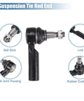 Six Piece Front Inner And Outer Tie Rod End Kit For Dodge Ram 1500 2006 2012 5 Lug Models Steering Linkage Replacement Drag Link OE ES80574 EV800098 Direct Fit close-up